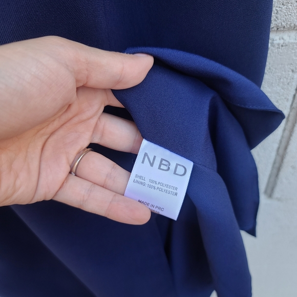 NBD | Shine On Double Strap Slit Dress in Navy NEW Size Large - Picture 5 of 12